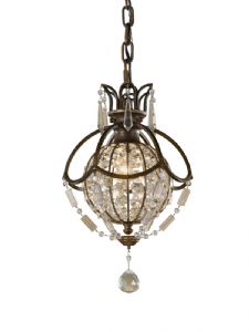 Paris Mini Antique Bronze Crystal Ball Chandelier